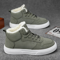 Winterschuhe Herren | High Cut mit Schnürung und Innenfutter in Grün