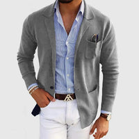 Moderne Herren Strickjacke | Leichter Cardigan Mit Taschen in Grau