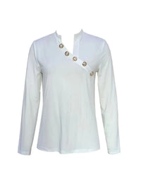 Livia | Damen Moderner Elegant Bluse | Langarm in Weiß