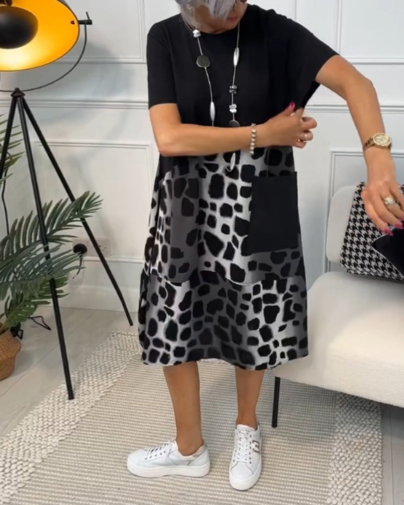 Adriana™ - Damen Midi Kleid mit kurzen Ärmeln