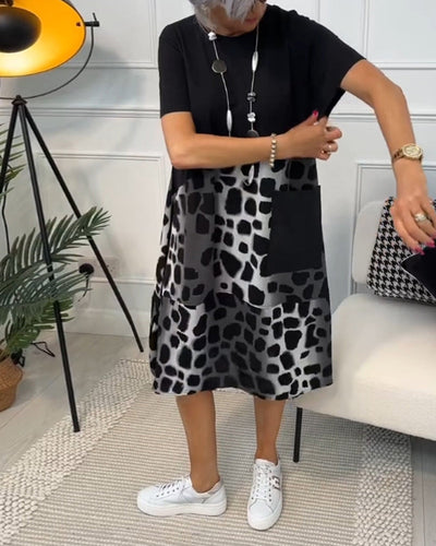 Adriana™ - Damen Midi Kleid mit kurzen Ärmeln