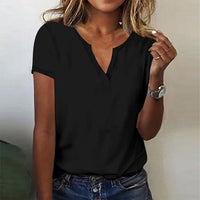 Risamund | Damen Kurzarm Hemd | Elegante in Schwarz