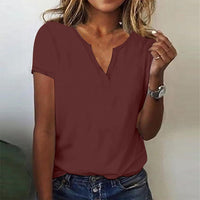 Risamund | Damen Kurzarm Hemd | Elegante in Weinrot