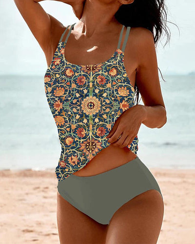 Toñi® | Bedruckter Tankini mit Doppelträgern