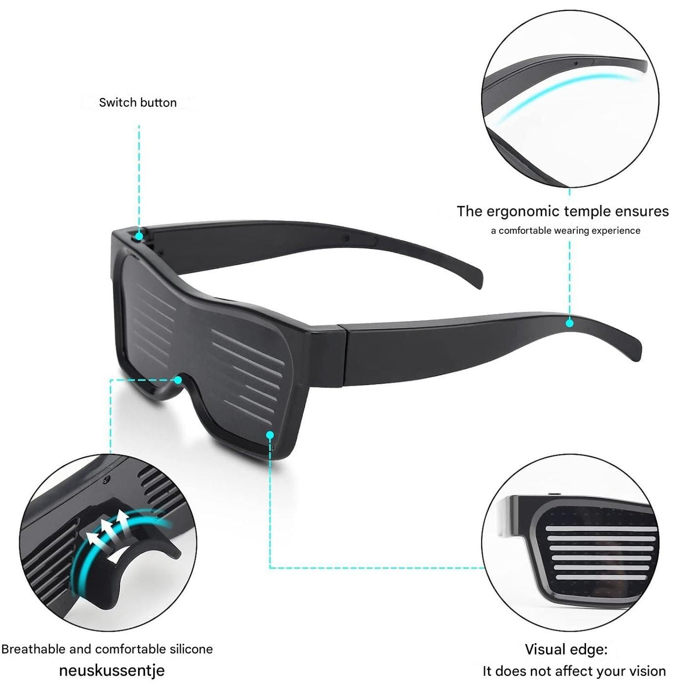 App-programmierbare LED-Partybrille - GlowBeat