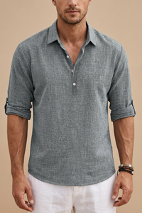 Maxwell | Lässige Passform Kurzarm Poloshirt in Grau