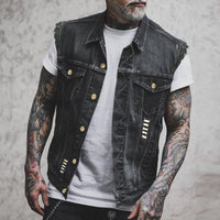 Weste Herren Vintage Stil | Ärmellose Freizeitweste Mit Taschen in Schwarz