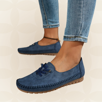 Aafke - Damen Slipper für Empfindliche Füße mit Umfassender Unterstützung in Blau