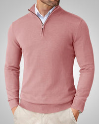 Werner | Herren Klassischer Rundhalskragen Kaschmirpullover in Rosa