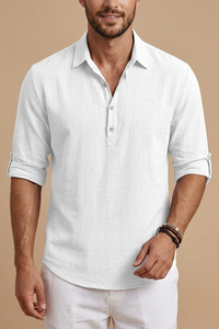 Maxwell | Lässige Passform Kurzarm Poloshirt in Weiß
