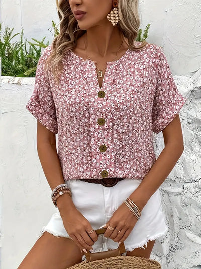 Mabel® | Bluse mit Blumenknöpfen
