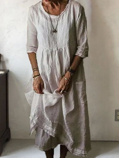 Aria™ - Bequemes Maxikleid mit lockerem Rundhalsausschnitt