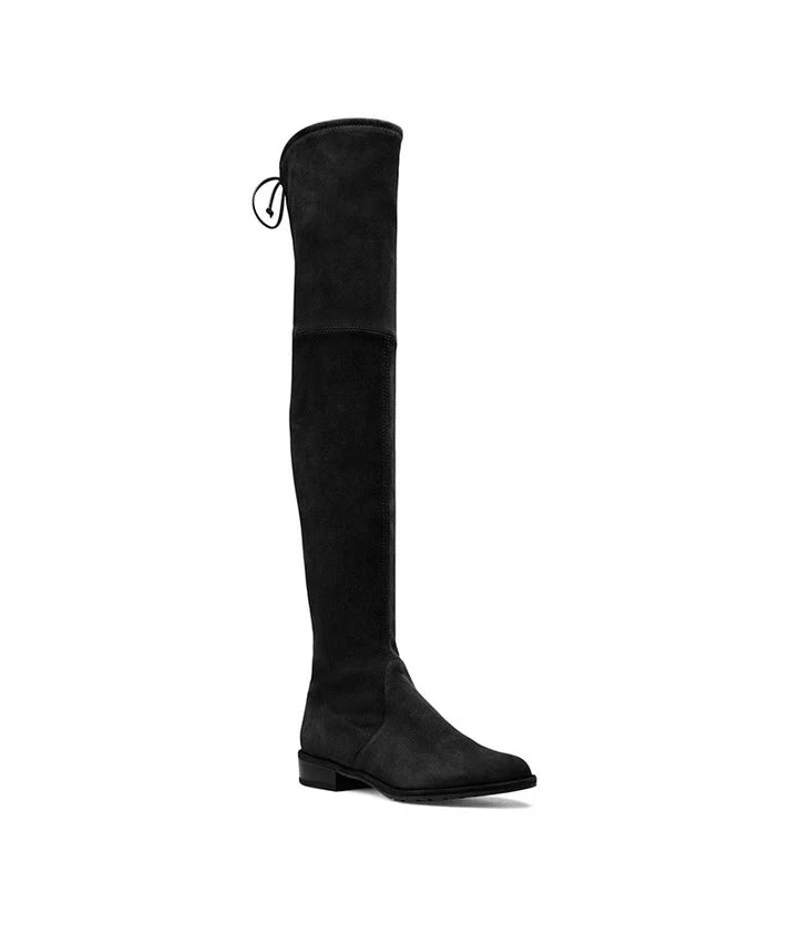 Damen Overknee-Stiefel – Modische Hohe Stiefel mit Blockabsatz und Stretch-Passform
