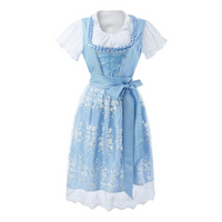 Damen Elegantes Festliches Kleid | Midi Dirndl Kleid in Blau