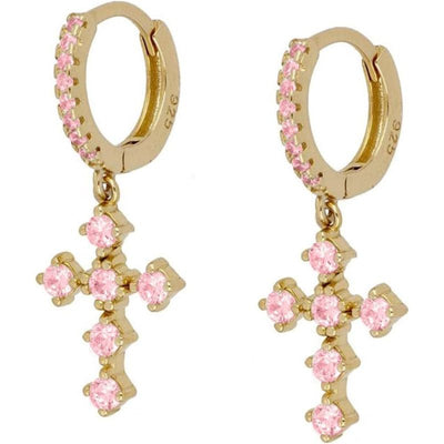 Cassia - Creolen mit baumelnden Anhängern | Mehrfarbige Edelsteine Ohrringe