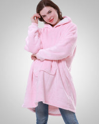 Susanne | Damen Kuschelige Oversized Kapuzendecke in Hellrosa