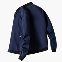 Herrenjacke mit Rippkragen und Taillentaschen in Marineblau