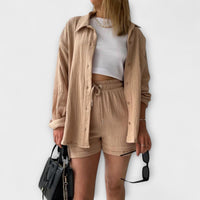 Victoria - Bequemes 2-teiliges Set in Beige