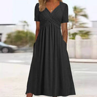 Hainah | V-Ausschnitt Schmeichelndes Kleid in Schwarz