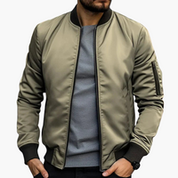 Herren Bomberjacke mit Seitentaschen in Khaki