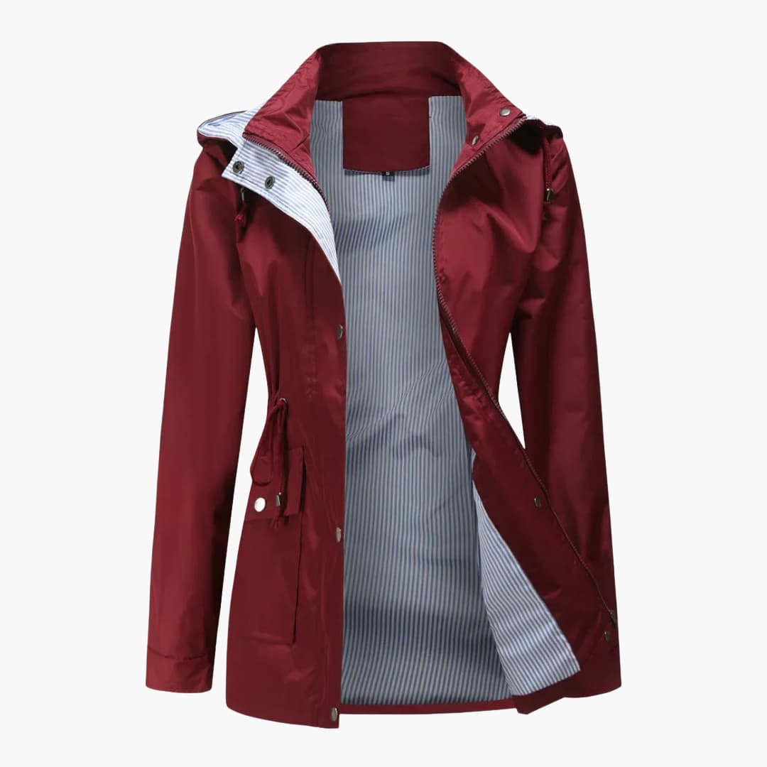 Langer Trenchcoat mit Kapuze für Damen