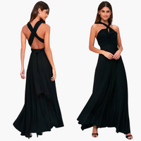 Abendkleid mit V-Ausschnitt - Damen Stil für Gala-Nächte in Schwarz