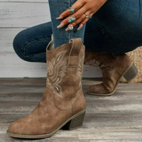 Feld - Western Cowboystiefel Mit Absatz in Braun