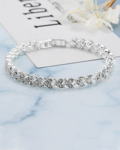 Katherine - funkelndes Tennisarmband mit Herz-Zirkonia-Steinen | glamouröse Armbänder Frauen