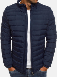 Herren Stehkragen Übergangsjacke in Marineblau