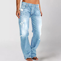 Adelheid | Damen Locker weit geschnittene Denim-Jeans in Hellblau