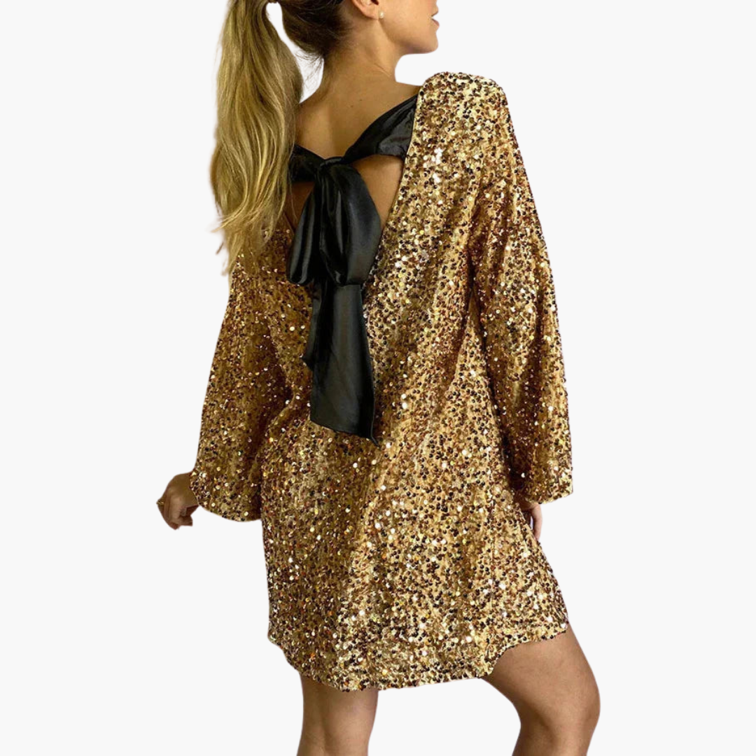 Mini-Kleid für Damen mit Pailletten-Details für besondere Anlässe