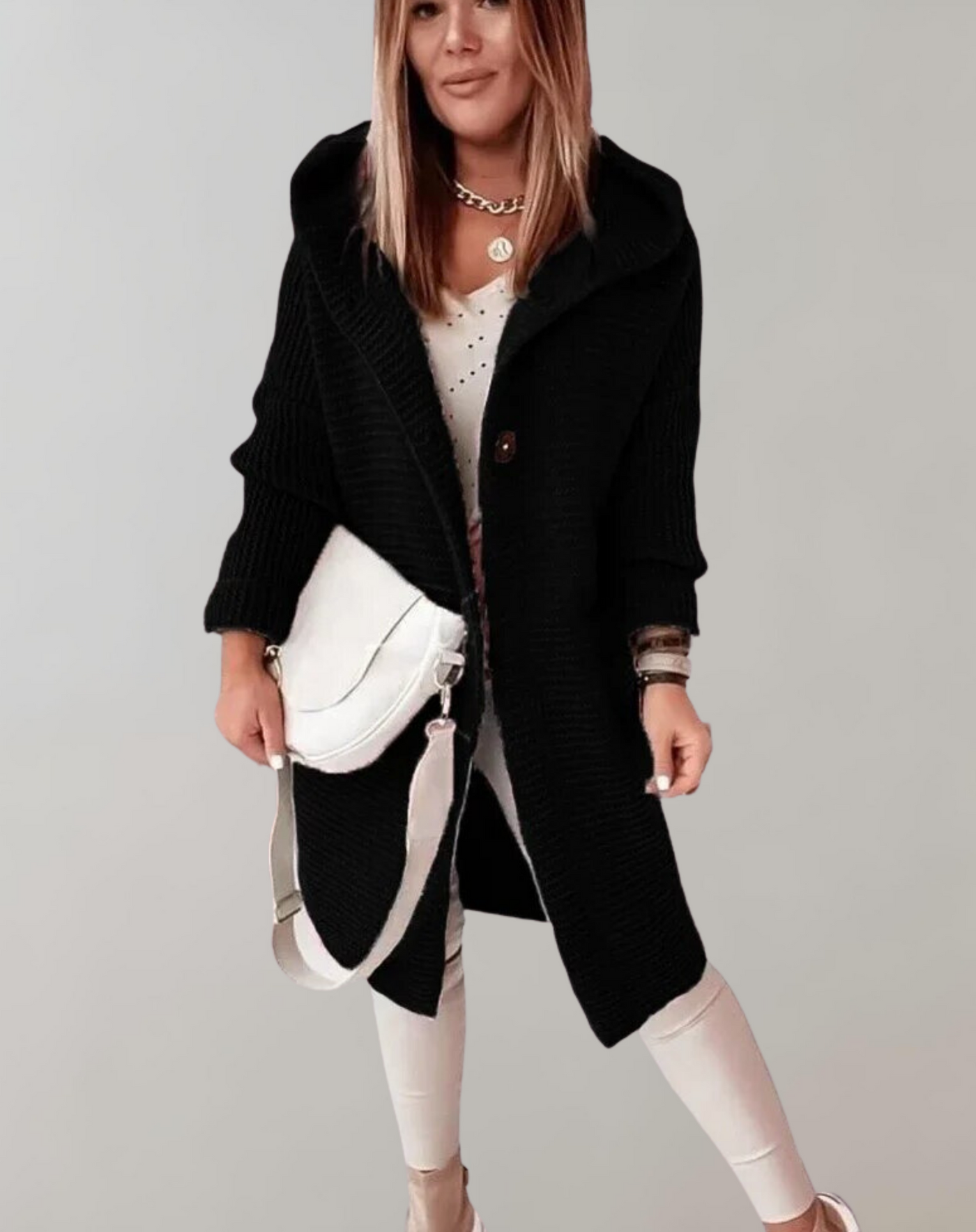 Erika - Lange Strickjacke Mantel Damen