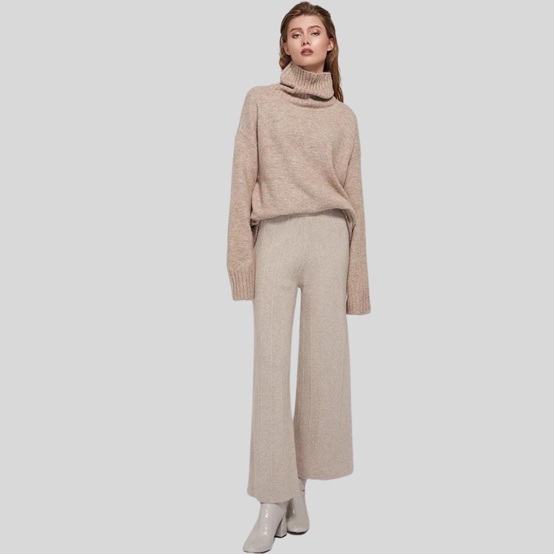 Brenda - Weicher Kaschmir-Rollkragenpullover mit Rippbündchen