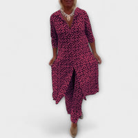 Camilla - Elegante Geometrischs Set in Fuchsia