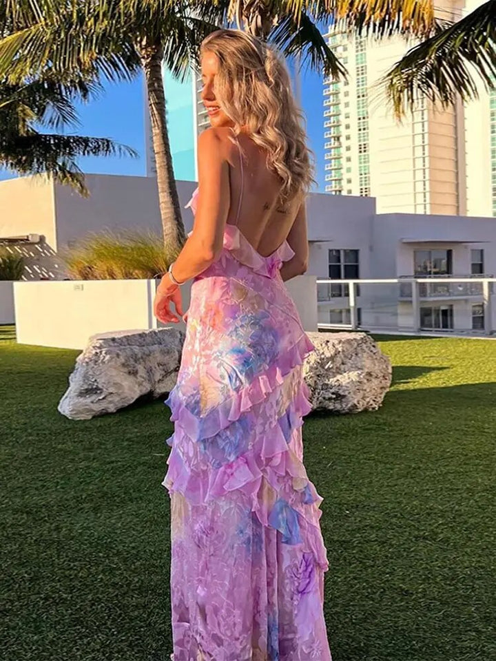 Bunte Sommerkleid mit Rüschen – Liora