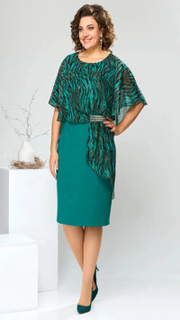 Mirabella - Elegantes drapiertes Kleid in Smaragdgrün