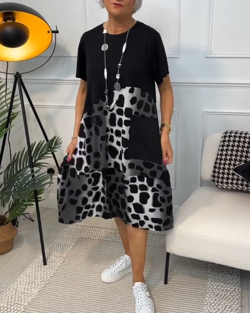 Adriana™ - Damen Midi Kleid mit kurzen Ärmeln