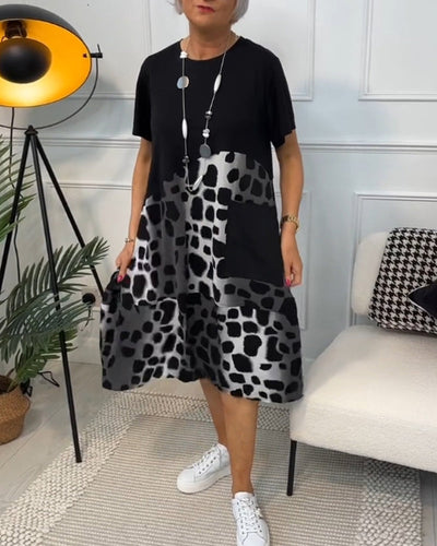 Adriana™ - Damen Midi Kleid mit kurzen Ärmeln