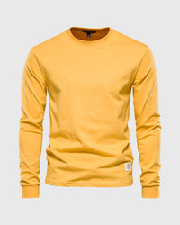 Eric | Herren Casual Slim Fit Langarm T-Shirt in Gelb
