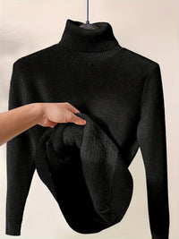 Stilvolle Damen Rollkragenpullover in Schwarz