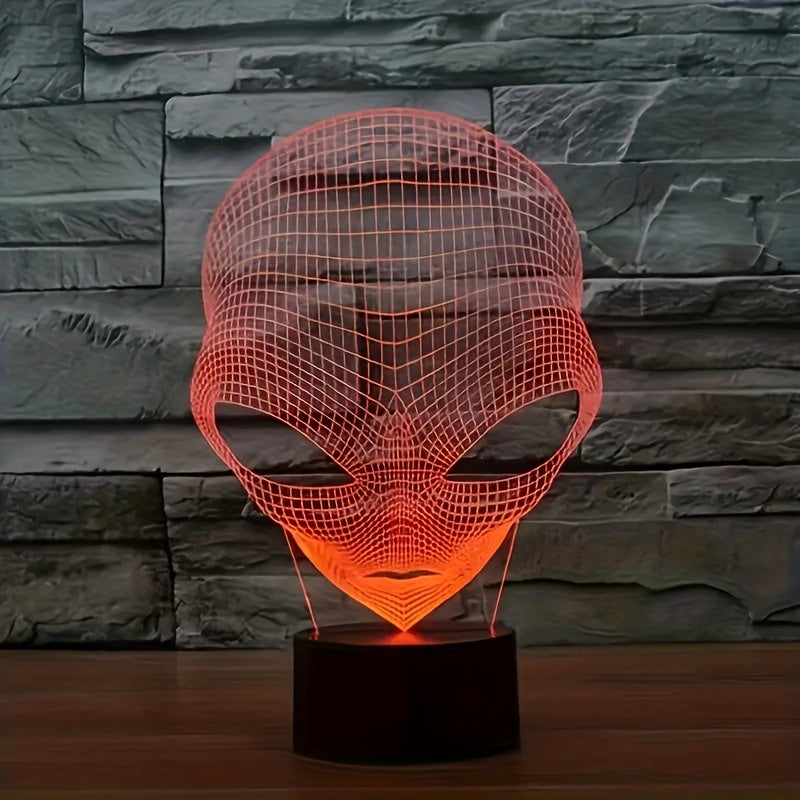 3D Alienkopf LED Tischlampe mit 7 Farben - Lunaris