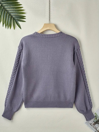 SCHICKER V-AUSSCHNITT KABELSTRICKPULLOVER FÜR FRAUEN | ELEGANTER STRICKSTIL