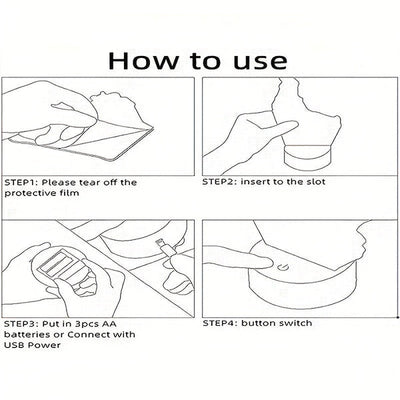 3D Alienkopf LED Tischlampe mit 7 Farben - Lunaris