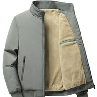 Herren Outdoor Jacke mit Fleece | Einfarbig Reißverschluss in Grau