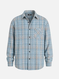 Simon | Herren Kariertes Heritage Flanell Hemd in Blau