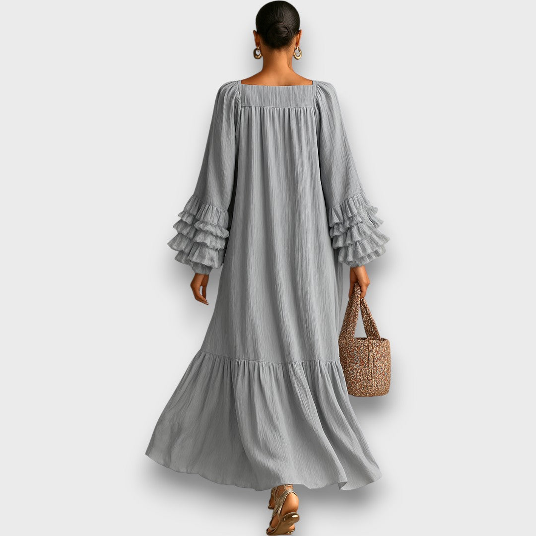 Elviana – Plissiertes Maxikleid aus Chiffon