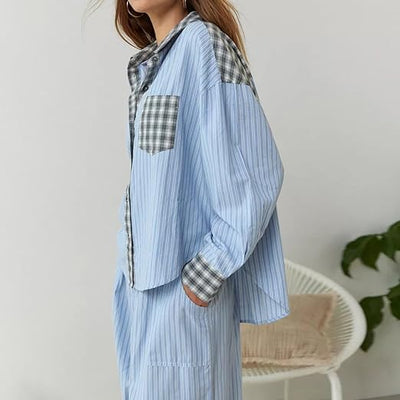 Kuscheliges Pyjama-Set für warme Herbst- und Winternächte - Elegante Damen-Nachtwäsche für eine entspannte Auszeit