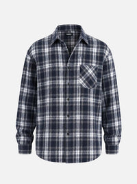 Simon | Herren Kariertes Heritage Flanell Hemd in Marineblau
