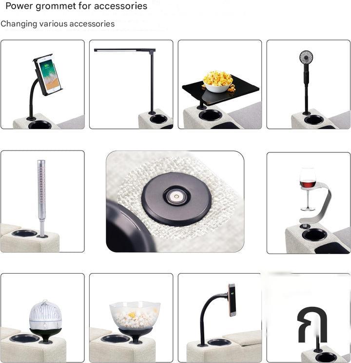 Multifunktionale Bankarmstütze mit kabellosem Laden – Modulux