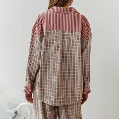 Kuscheliges Pyjama-Set für warme Herbst- und Winternächte - Elegante Damen-Nachtwäsche für eine entspannte Auszeit